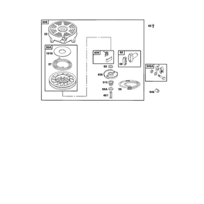 Starter-Rewind Diagram and Parts List for 121700TO121799  Briggs and Stratton Engine